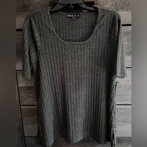 Miss Chievous green short sleeve top with lace detail on sides